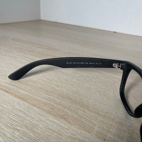 Ray-Ban RB2132 New Wayfarer 622 Sunglasses Black Rubber Frames Only 55-18-145 - Picture 4 of 9